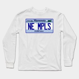 NE MPLS License Plate Long Sleeve T-Shirt